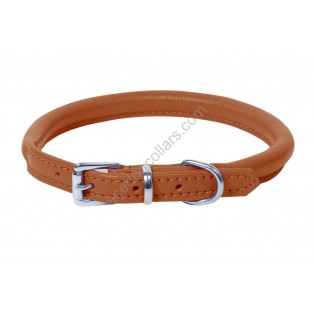 Ace Rolled Super SOFT Leather Dog Collar (Tan, Black, Green, Purple, Dark Brown)